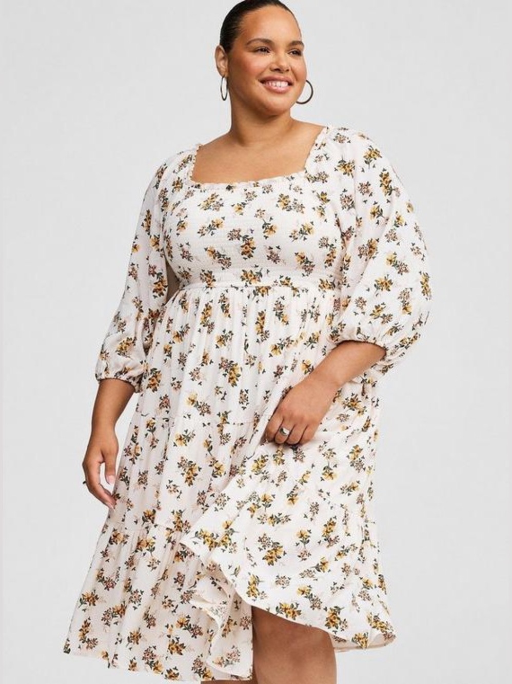 Torrid Midi Gauze 3/4 Length Sleeve Dress Size 4/4X